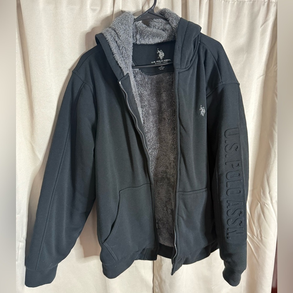 U.S. Polo Assn. Black Jacket with Gray Interior